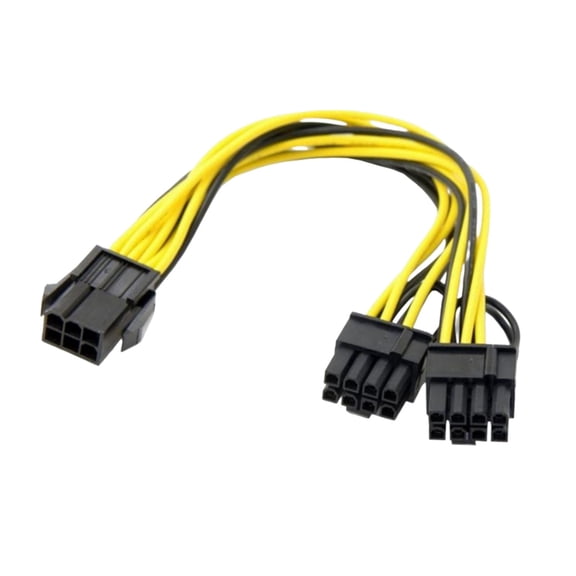 ARCADORA 6 Pin Female to Dual 8 Pin Male PCIE Power Adapter Cable for GPU 120W 20cm 18 AWG PSU Upgrade