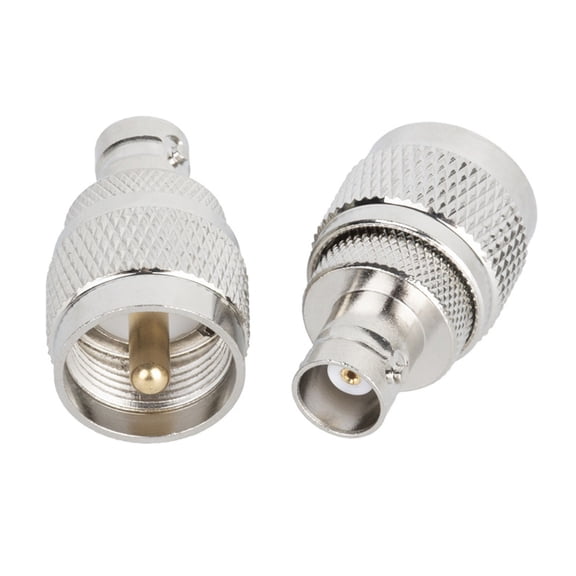 ARCADORA BNC Female to UHF Male Adapter Brass RF Connector Durable Silver 2 Pcs for Radio Antennas and Ham Radio Easy Installation Quality