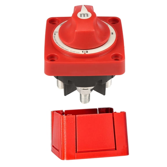 ARCADORA Battery Selector Switch 4 Position Red Plastic 300A 12-48V For Cars Trucks RVs Boats Power Supply Protection