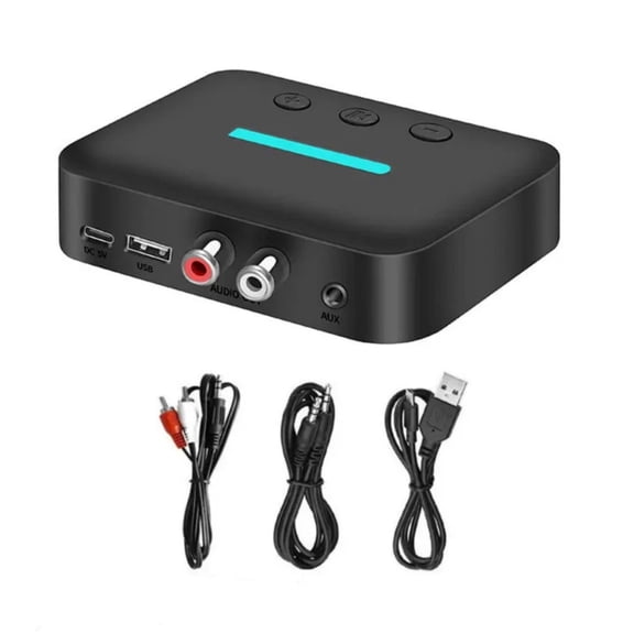 ARCADORA Black Bluetooth 5.3 Audio Receiver 3.5mm Aux Rca Output 10M Transmission Range Usb Music Playback For Ordinary Speaker Upgrade