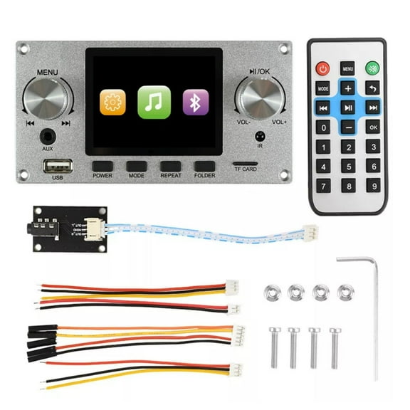 ARCADORA Bluetooth 5.3 Decoding Board 2.8 IPS Screen USB TF AUX Audio Receiver Lossless HiFi 24bit Silver for Music Playback