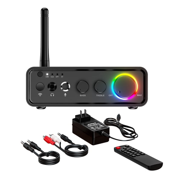 ARCADORA Bluetooth 5.3 Digital Amplifier for Home Audio 100W+100W Output, Aluminum Alloy Body, DSP & RGB Lighting