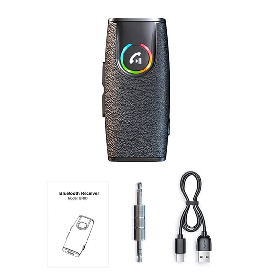 ARCADORA Bluetooth 5.3 Receiver for Car Audio AUX 3.5mm TF Card Playback 15H Playtime LED Power Display