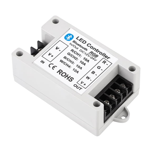 ARCADORA Bluetooth LED Controller for RGB RGBW Light Strips DC12 24V Input 360W Output App Control Music Voice Timer Function