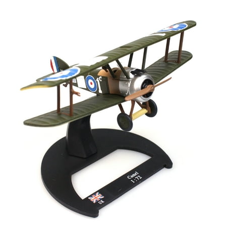 ARCADORA British Sopwith Camel F.1 Biplane Fighter Model 1:72 Scale Die Cast Alloy Plastic for Desk Display Collector