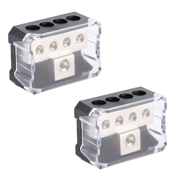 ARCADORA Car Audio Power Ground Distribution Block 2pc 0 4 AWG Input 4 10 AWG Output Protective Cover Durable Easy Install