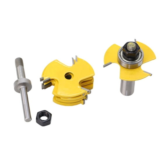 ARCADORA Carbide Router Bits Set 2pcs Alloy Steel for Woodworking Grooving 1/4 1/2 Inch Shank