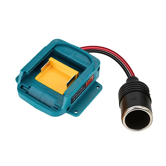 ARCADORA Cigarette Lighter Adapter Green Metal Plastic 18VDC Input 12VDC Output For 18V BL1815 BL1830 Li-ion Battery