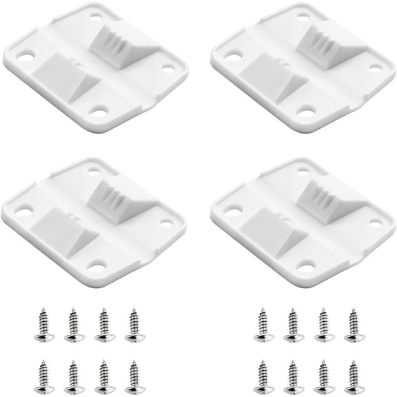 ARCADORA Cooler Hinges Replacement Kit 4 White Plastic Hinges 16 Screws for Cooler Lid Repair Durable Strong Hard Wearing