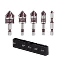 thumbnail image 1 of ARCADORA Countersink Drill Bit Set 5 Flute 82 Degree 1/4 3/4” HSS Cobalt Deburring Chamfer Wood Metal Plastic Composite Use, 1 of 2