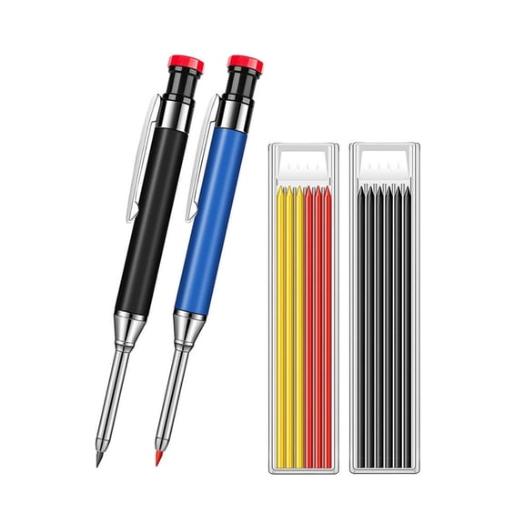 ARCADORA Deep Hole Mechanical Carpenter Pencil 40mm Extension Needle Nose Built In Sharpener For Woodworking Construction Marking