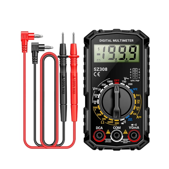 ARCADORA Digital Multimeter Auto Manual Ranging 1999 Count LCD For AC DC Voltage Current Resistance Testing