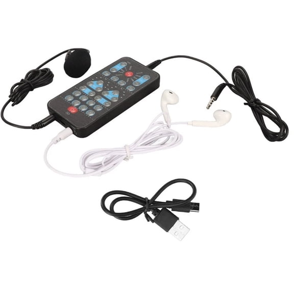 ARCADORA Handheld Voice Changer Mini Sound Card Black Plastic for Phone Computer DJ Live Streaming Bluetooth V5.0