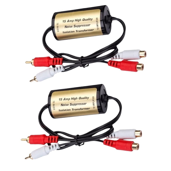 ARCADORA Noise Isolator 2 Pcs Black RCA Male Female 15A Current Rate Compact Size for Car Audio Amplifier Stereo Subwoofer Horn Noise Elimination