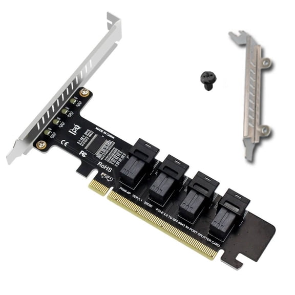 ARCADORA PCIe 4.0 U.2 NVMe Split Card 4 Port SFF 8643 PCI-e X4 X8 X16 for Windows High Speed Data Transfer