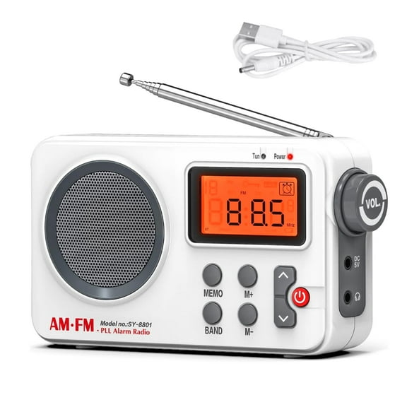 ARCADORA Portable AM FM Radio with LED Display Sleep Timer 20 Presets Excellent Reception for Seniors Parents Easy to Use
