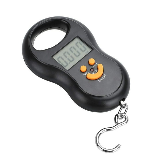 ARCADORA Portable Digital Scale 110lb 50kg Backlit LCD Display Stainless Steel Hook Luggage Fishing Compact Handheld Pocket Size Weighing