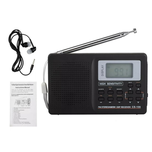 ARCADORA Portable Radio Full Band FM AM SW MW LW TV Stereo Alarm Clock Memory Function Shortwave USB Powered