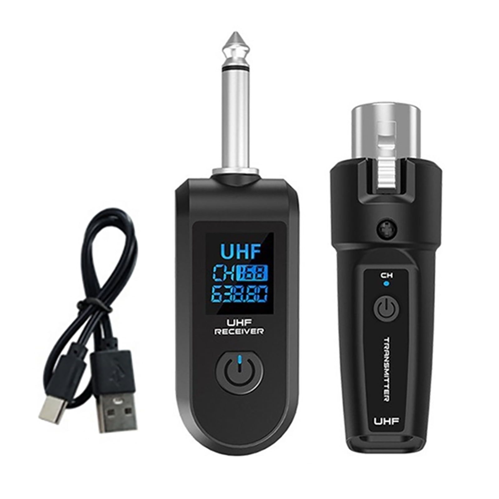 ARCADORA Professional Wireless Guitar XLR Transmitter & Receiver System for Mic Audio Mixer 20CH, 550MHz Band, Black