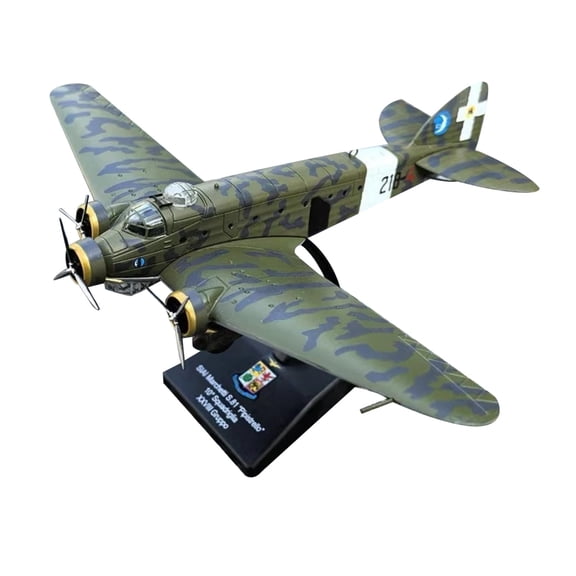 ARCADORA Savoia SIAI-Marchetti S.81 Bomber Model Italian 1:144 Scale Die Cast Alloy 12cm x 16cm for Desk Decor Collection