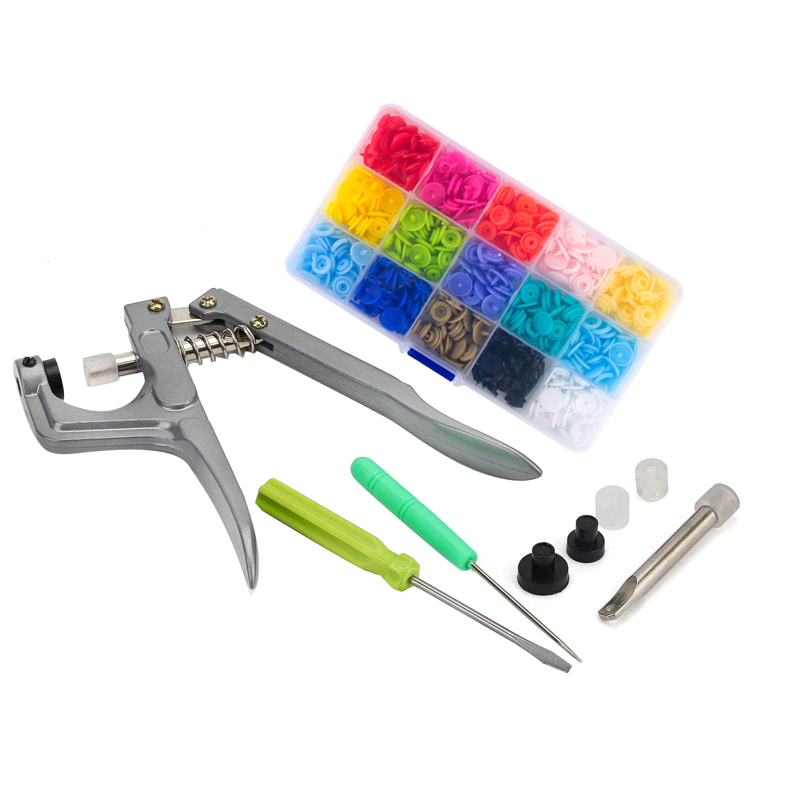 ARCADORA Snap Button Kit for Sewing Crafting 150 Sets T5 12mm Resin Snaps Pliers Included Easy to Use for Bibs Bags Folders Light Fabric