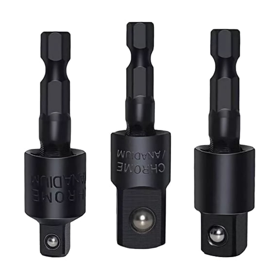 ARCADORA Socket Adapter Set 1/4 3/8 1/2in Hex Shank 360 Rotation CR-V Steel for Impact Sockets Mechanics Tools