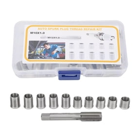 ARCADORA Spark Plug Thread Repair Kit M12 x 1.0 Tap M10 x 1.0 Inserts Stainless Steel Gasoline Engine Generator Diesel Durable