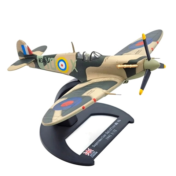 ARCADORA Spitfire Mk Vb Fighter Model UK Air Force 1:72 Scale Die Cast Alloy 13cm x 16cm for Desk Decor Collection