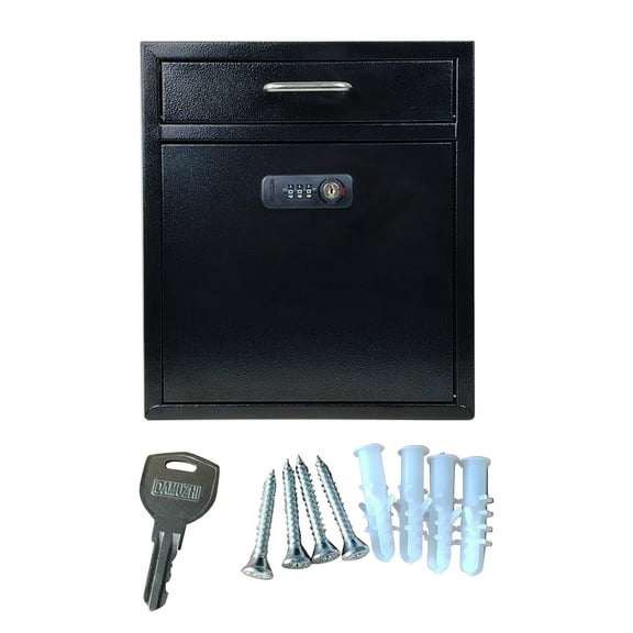 ARCADORA Stainless Steel Locking Wall Mount Mailbox for Home Office School Key Drop Payment Dropbox Anti Theft Design Durable Secure 30x26.7x4.7cm