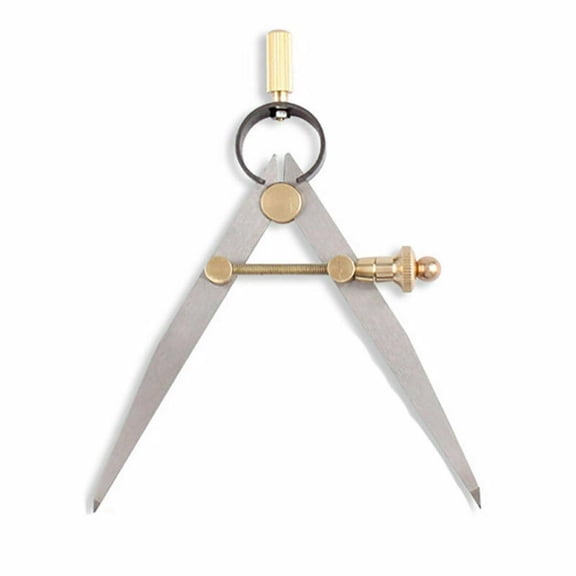 ARCADORA Steel Leather Compass Tool 4In 16cm Adjustable Spacing For Workshop Layout Design Distance Measuring Scribing