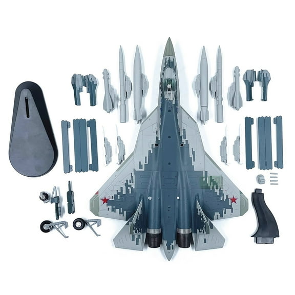 ARCADORA Sukhoi Su-57 Fighter Model Airplane 1:72 Scale, for Aviation Enthusiasts & Desk Decor, High-Quality Alloy + PC