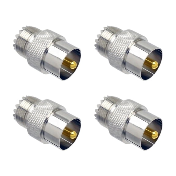ARCADORA UHF Male Female Coaxial Adapter For Ham Radio, Copper Nickel Plated Silver Connector For ARRL Field Day Antenna Disconnect