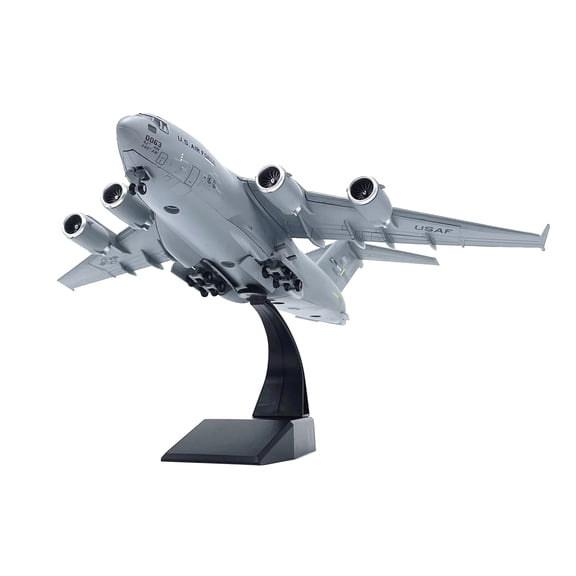 ARCADORA US Air Force C-17 Globemaster III Transport Aircraft Model 1:200 Alloy Plastic 27X26CM 10.6IN Display Stand for Desk Aircraft Collection Decor