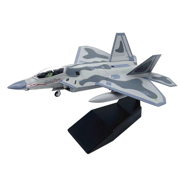 ARCADORA US Air Force F-22 Raptor Fighter Model 1:100 Scale Alloy Plastic 19X14CM 7.5IN Display Stand for Desk Showcase Aircraft Collection Decor