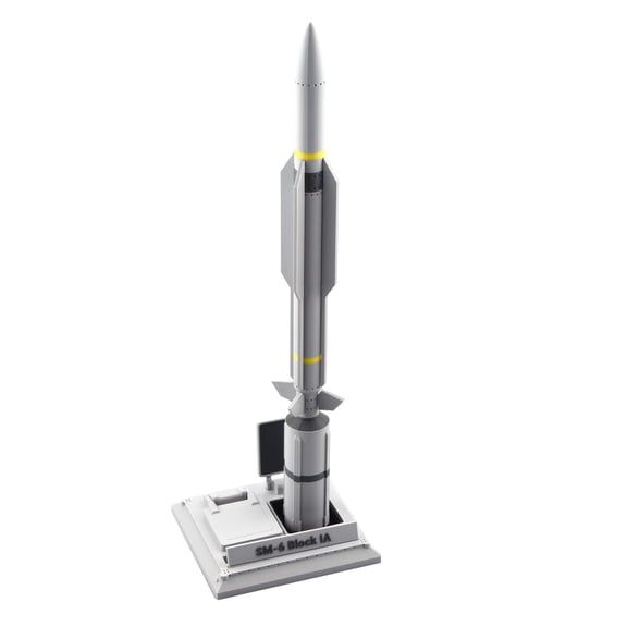 ARCADORA US Navy SM-6 Missile Model 1:18 Scale 16.1in Shipborne Air Defense Missile Replica PLA Plastic Decor
