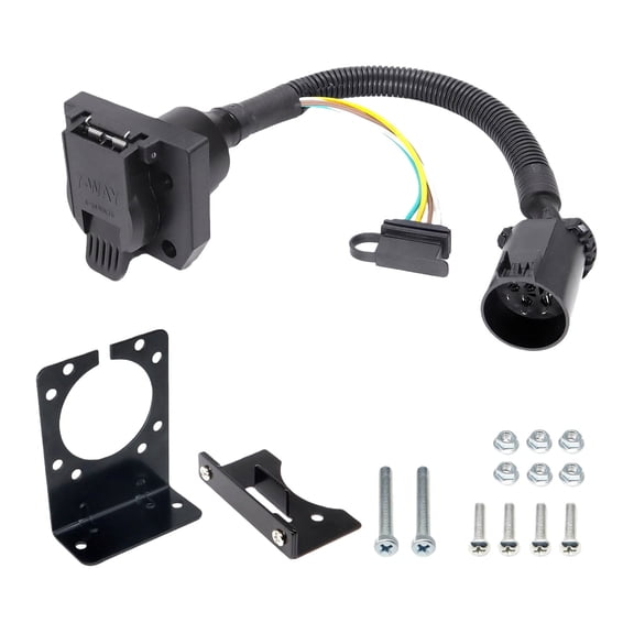 ARCADORA USCAR 7 Way Multi Tow Connector Wiring Harness for Ford Chevy Toyota Dodge SUV Truck Trailer Adapter Black