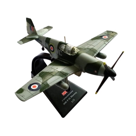 ARCADORA WWII P-51 Mustang Fighter Model Airplane for Collection & Desk Decoration, 1:72 Scale, Alloy+PC