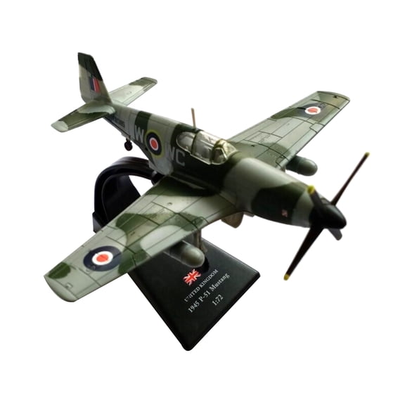 ARCADORA WWII P-51 Mustang Fighter Model Airplane for Collection & Desk Decoration, 1:72 Scale, Alloy+PC