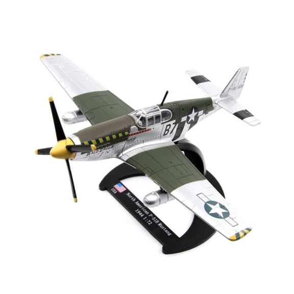 ARCADORA WWII P-51B Mustang Fighter Model for Collection - 1:72 Scale, Alloy+PC, Ideal for Desk Decor