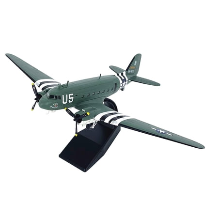 ARCADORA WWII USAAF Douglas C-47 Skytrain Model, 1:100 Alloy+Plastic 7.9in, Display Stand for Aircraft Collectors Desk Decor