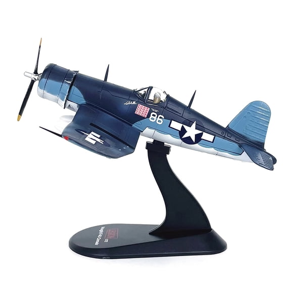 ARCADORA WWII USMC F4U Corsair VMF 214 White 86 Diecast Model 1:72 Scale w Display Stand Collectible Plane Gift 5.5in