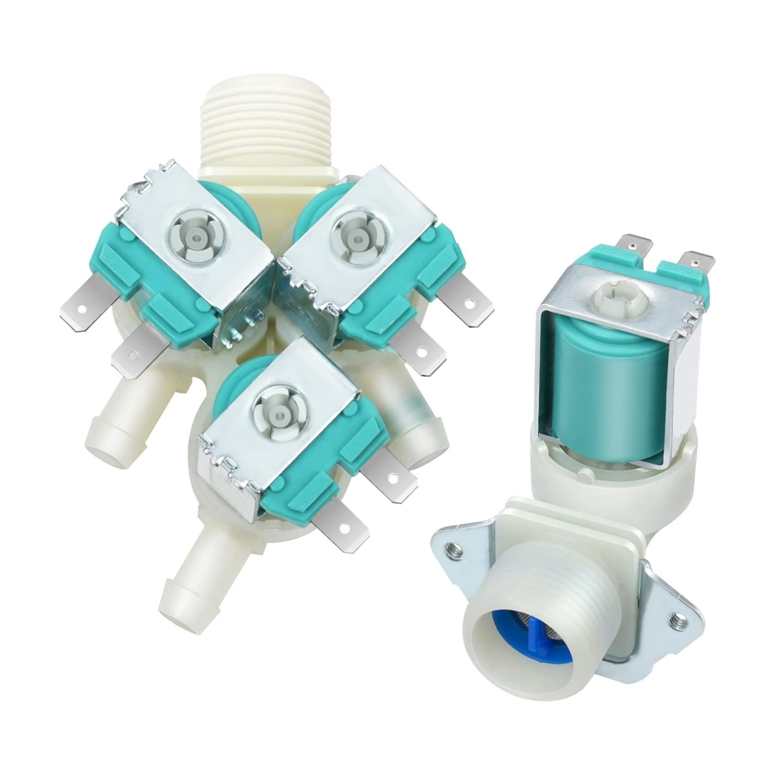 ARCADORA Washer Water Inlet Valve Set, 5220FR2075L & 5220FR2006H, for LG Kenmore, Durable, Easy Install, Fixes Water Fill Issues