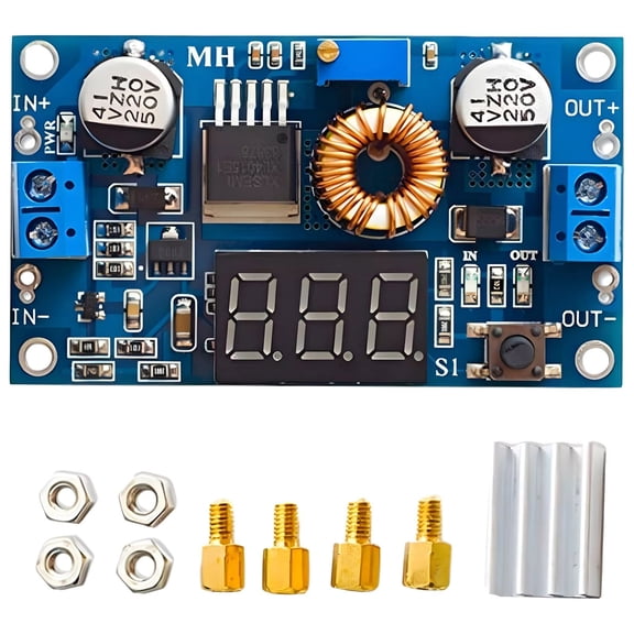 ARCADORA XL4015 Step Down Module For Voltage Regulation 5A 75W High Power Accurate Voltmeter Included