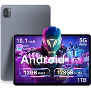 ARCBUC 10.1 Inch Android 15 Tablet, 12GB RAM 4GB + 8GB Expansion, 128GB Storage, Octa-Core, 1280 x 800 HD IPS Touchscreen, 6000mAh Battery, WiFi 6, Bluetooth 5.4, Portable Tablet