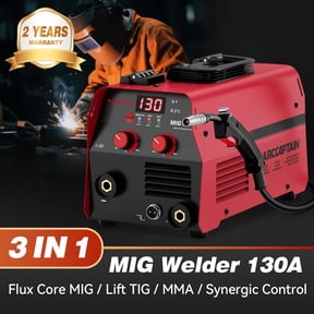 ARCCAPTAIN MIG Welder 130A, Flux Core MIG/Lift TIG/Stick Welding Machine, Portable Gasless Welder