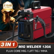 ARCCAPTAIN 3 in 1 MIG Welder, 130A Welder Machine 110V, Flux Core MIG/Lift TIG/Stick Welding Machine with IGBT Inverter Portable Gasless Welder Equipment