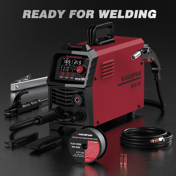 ARCCAPTAIN 4-in-1 MIG Welder 165A, Dual Voltage 110V/220V, Gas/Flux Core MIG, Lift TIG & MMA