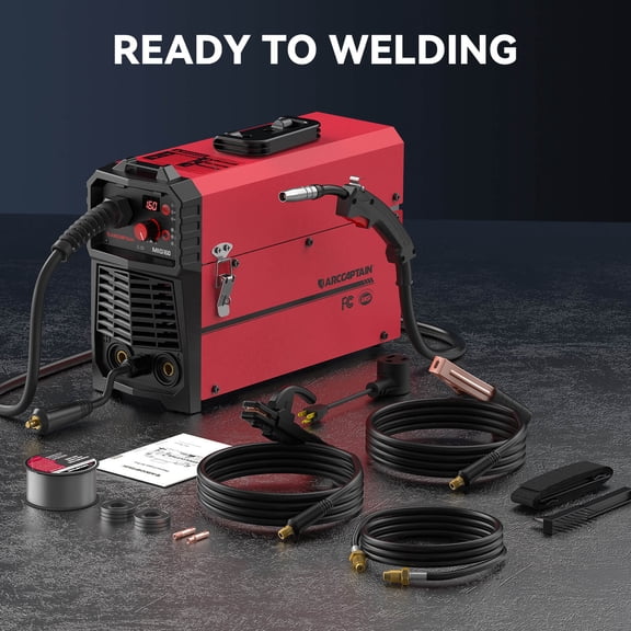 ARCCAPTAIN 4-in-1 MIG Welder, Dual Voltage 110V/220V, Gas/Gasless MIG & Lift TIG & MMA with Smart Synergic Control