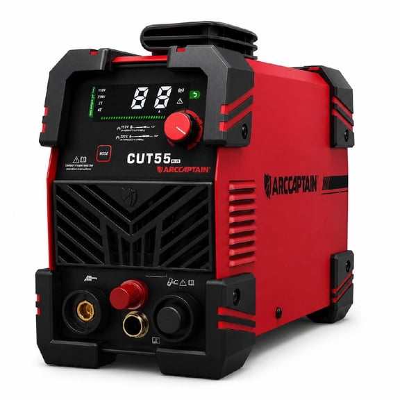 ARCCAPTAIN 55A Plasma Cutter, 110V/220V Dual Voltage Non-Touch Pilot Arc Metal Cutting Machine, 1/2" Clean Cut IGBT Inverter Cutter with 2T/4T