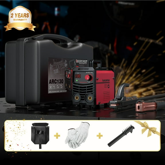 ARCCAPTAIN ARC Welder 130A, MMA Welder with Hot Start, Arc Force, Anti-Stick and IGBT Technology